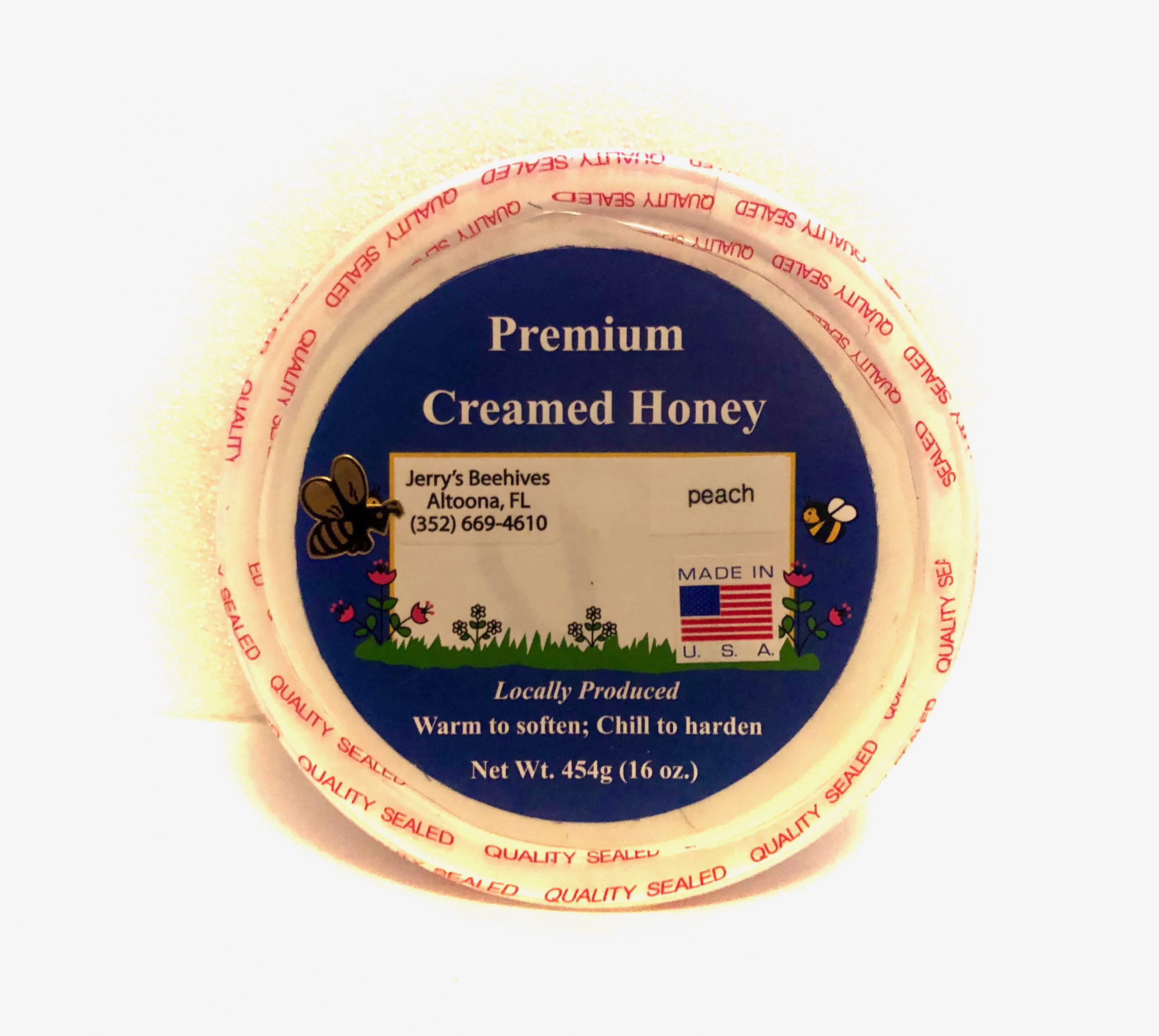 Peach Premium Creamed Honey Laura's Sweet And Spicy Emporium